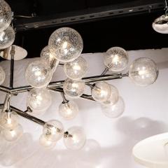 Custom Exclusive Polished Nickel Murano Glass Molecular Snowflake Chandelier - 3375909