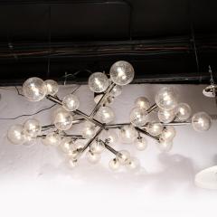 Custom Exclusive Polished Nickel Murano Glass Molecular Snowflake Chandelier - 3375910