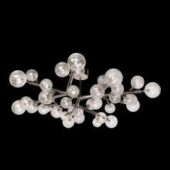 Custom Exclusive Polished Nickel Murano Glass Molecular Snowflake Chandelier - 3376062