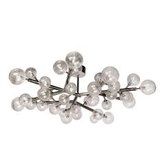 Custom Exclusive Polished Nickel Murano Glass Molecular Snowflake Chandelier - 3376064