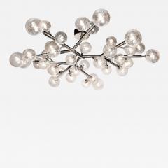 Custom Exclusive Polished Nickel Murano Glass Molecular Snowflake Chandelier - 3383801