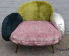 Custom Faux Fur and Leather Lounge Chair - 246233