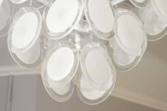 Custom Flush Mount White Murano Disc Lighting Fixture in the Manner of Vistosi - 3106270