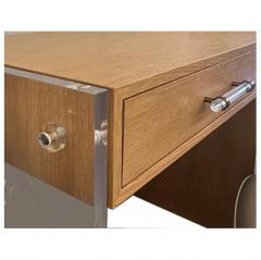 Custom Four Drawer Oak and Acrylic Panel Desk - 4265066
