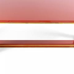 Custom French 1940s Style Red Lacquered Coffee Table - 4630962