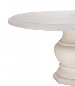 Custom French Limestone Round Dining Center Table with Baluster Base - 4410187