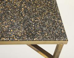 Custom Game Table Terrazzo Top With Brass Base - 4349067