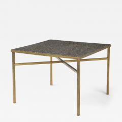 Custom Game Table Terrazzo Top With Brass Base - 4351949