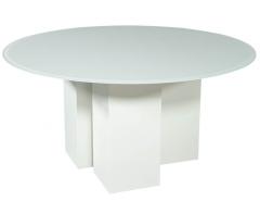 Custom Geometric Base Glass Top Dining Table - 1997751