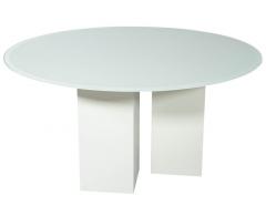 Custom Geometric Base Glass Top Dining Table - 1997752