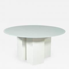 Custom Geometric Base Glass Top Dining Table - 2002227