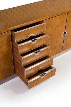 Custom German Burlwood and Steel Credenza - 239878