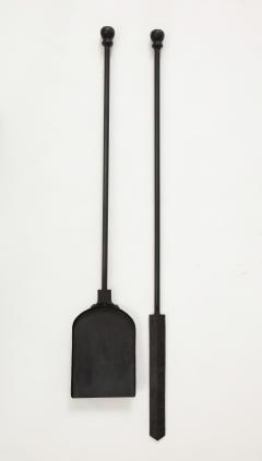 Custom Hand Forged Iron Finial Fire Poker and Shovel - 1869255