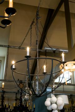 Custom Hand Forged Round Iron Pike Chandelier - 1792870