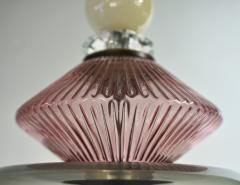 Custom Italian Purple Crystal Gold and Gray Smoked Murano Glass Pendant Light - 1979847