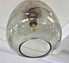 Custom Italian Purple Crystal Gold and Gray Smoked Murano Glass Pendant Light - 1979855