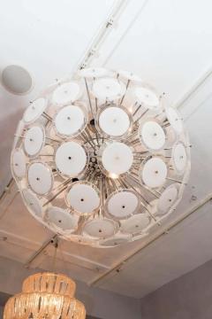 Custom Large White Murano Glass Disc Sputnik Chandelier - 3121224