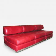 Custom Leather and Metal Three Seat Sofa - 930204