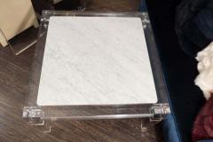 Custom Lucite Table with Carrara Marble Inset Top - 3117948