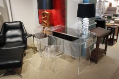 Custom Lucite Vanity with Tortishell Lucite Drawer and Chair 1970s - 618698