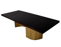 Custom Macassar Dining Table with Brass Bases - 1997696