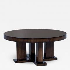 Custom Macassar Ebony Round Modern Cocktail Table - 2002004