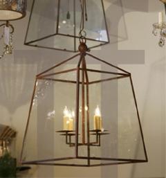 Custom Made American Iron and Glass Seneca Lantern - 2255048