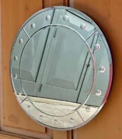 Custom Made Art Deco Round Chrome Mirror with Convex Mirrors 36 Diameter - 4134482