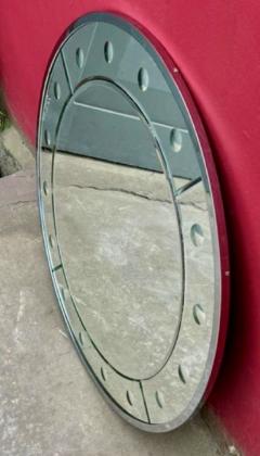 Custom Made Art Deco Round Chrome Mirror with Convex Mirrors 36 Diameter - 4134490