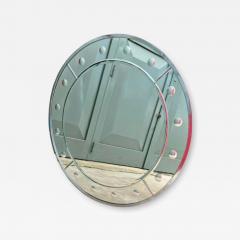Custom Made Art Deco Round Chrome Mirror with Convex Mirrors 36 Diameter - 4135017