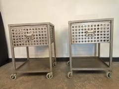 Custom Made Perforated Steel Nightstands - 3982321