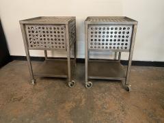 Custom Made Perforated Steel Nightstands - 3982324