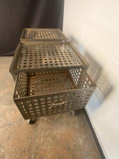 Custom Made Perforated Steel Nightstands - 3982327