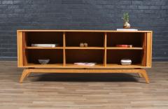 Custom Made Teak Oak Tambour Door Credenza by Danish Modern LA - 4291538