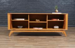 Custom Made Teak Oak Tambour Door Credenza by Danish Modern LA - 4291539