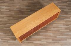 Custom Made Teak Oak Tambour Door Credenza by Danish Modern LA - 4291543