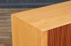 Custom Made Teak Oak Tambour Door Credenza by Danish Modern LA - 4291545