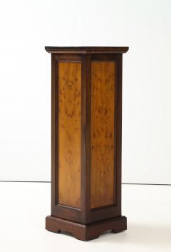 Custom Made Walnut And Burl wood Pedestal - 4716147