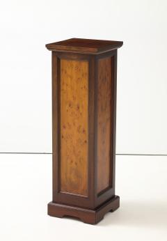 Custom Made Walnut And Burl wood Pedestal - 4716149