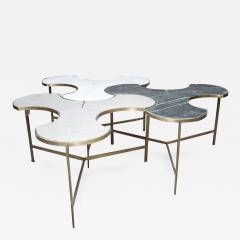 Custom Marble and Brass Trefoil Puzzle Tables - 307573