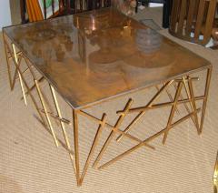 Custom Metal Criss Cross Design Cocktail Table - 362465