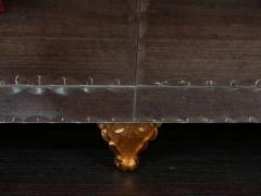 Custom Mirrored Buffet with Pie Crust Edge and Gold Leaf Hardware - 3106332