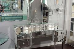 Custom Mirrored Vanity with Triptych Mirror and Baguette Details - 4531012