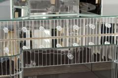 Custom Mirrored Vanity with Triptych Mirror and Baguette Details - 4531017