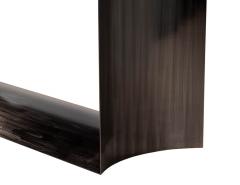 Custom Modern Porcelain Top Dining Table Curved Metal Pedestal - 2536447