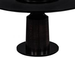 Custom Modern Round Black Oak Dining Table - 1997619