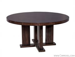 Custom Modern Round Macassar Dining Table - 1995023