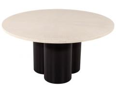 Custom Modern Round Oak Dining Table Washed Finish - 2537812