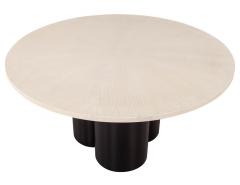 Custom Modern Round Oak Dining Table Washed Finish - 2537813