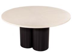 Custom Modern Round Oak Dining Table Washed Finish - 2537816